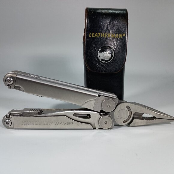 Leatherman Wave Multi-Tool Special Edition Leather Sheath Excellent USA - Picture 1 of 11